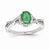 14k White Gold Diamond & Emerald Ring