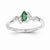 14k White Gold Diamond & Emerald Ring