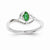 14k White Gold Diamond & Emerald Ring