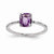 14k White Gold Diamond and Amethyst Square Ring