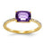 14k Yellow Gold Diamond and Amethyst Square Ring