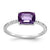 14k White Gold Diamond and Amethyst Square Ring