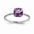 14k White Gold Diamond and Amethyst Square Ring