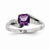 14k White Gold Diamond and Amethyst Square Ring