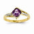 14k Yellow Gold Rhodium Diamond and Amethyst Square Ring
