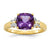 14k Yellow Gold Diamond and Amethyst Square Ring
