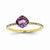 14k Yellow Gold Diamond and Amethyst Square Ring
