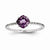 14k White Gold Diamond and Amethyst Square Ring
