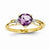 14k Yellow Gold Diamond and Amethyst Heart Ring