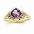 14k Yellow Gold Diamond and Amethyst Square Ring