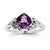14k White Gold Diamond and Amethyst Square Ring