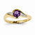 14k Yellow Gold Diamond and Amethyst Round Ring