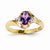 14k Yellow Gold Diamond and Amethyst Oval Ring