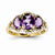 14k Yellow Gold Diamond and Amethyst Oval Ring
