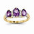 14k Yellow Gold Diamond and Amethyst Oval Ring