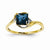 14k Yellow Gold Diamond and London Blue Topaz Square Ring