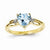 14k Yellow Gold Diamond and Blue Topaz Heart Ring