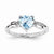 14k White Gold Diamond and Blue Topaz Heart Ring