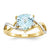 14k Yellow Gold Rhodium Blue Topaz and White Topaz Trillion Ring
