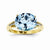 14k Yellow Gold Diamond and Blue Topaz Oval Ring