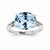14k White Gold Diamond and Blue Topaz Oval Ring