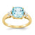 14k Yellow Gold Diamond and Blue Topaz Square Ring