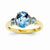 14k Yellow Gold Diamond and Swiss Blue Topaz Oval Ring