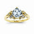 14k Yellow Gold Diamond and Blue Topaz Square Ring
