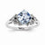 14k White Gold Diamond and Blue Topaz Square Ring