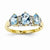 14k Yellow Gold Diamond and Blue Topaz Oval Ring