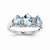 14k White Gold Diamond and Blue Topaz Oval Ring
