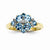 14k Yellow Gold with Swiss Blue Topaz and Diamond Ring