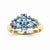 14k Yellow Gold with Swiss Blue Topaz and Diamond Ring