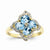 14k Yellow Gold with Swiss Blue Topaz and Diamond Ring