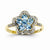 14k Yellow Gold with Swiss Blue Topaz and Diamond Ring