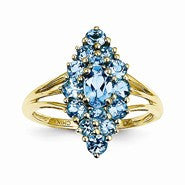 14k Yellow Gold Swiss Blue Topaz Ring