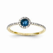 14k Yellow Gold Diamond and Apatite Ring