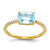 14k Yellow Gold Diamond and Blue Topaz Square Ring
