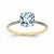 14k Yellow Gold Diamond and Blue Topaz Square Ring
