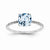 14k White Gold Diamond and Blue Topaz Square Ring