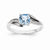 14k White Gold Diamond and Blue Topaz Square Ring