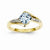 14k Yellow Gold Rhodium Diamond and Blue Topaz Square Ring
