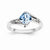14k White Gold Diamond and Blue Topaz Square Ring