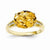14k Yellow Gold Diamond and Citrine Oval Ring