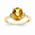 14k Yellow Gold Diamond and Citrine Oval Ring