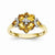 14k Yellow Gold Diamond and Citrine Flower Ring