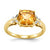 14k Yellow Gold Diamond and Citrine Square Ring