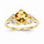 14k Yellow Gold Diamond and Citrine Square Ring