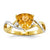 14k Yellow Gold Citrine and White Topaz Trillion Ring