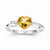 14k White Gold Diamond and Citrine Heart Ring